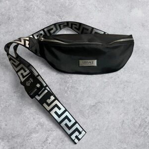 Versace Black and Silver Belt Bag